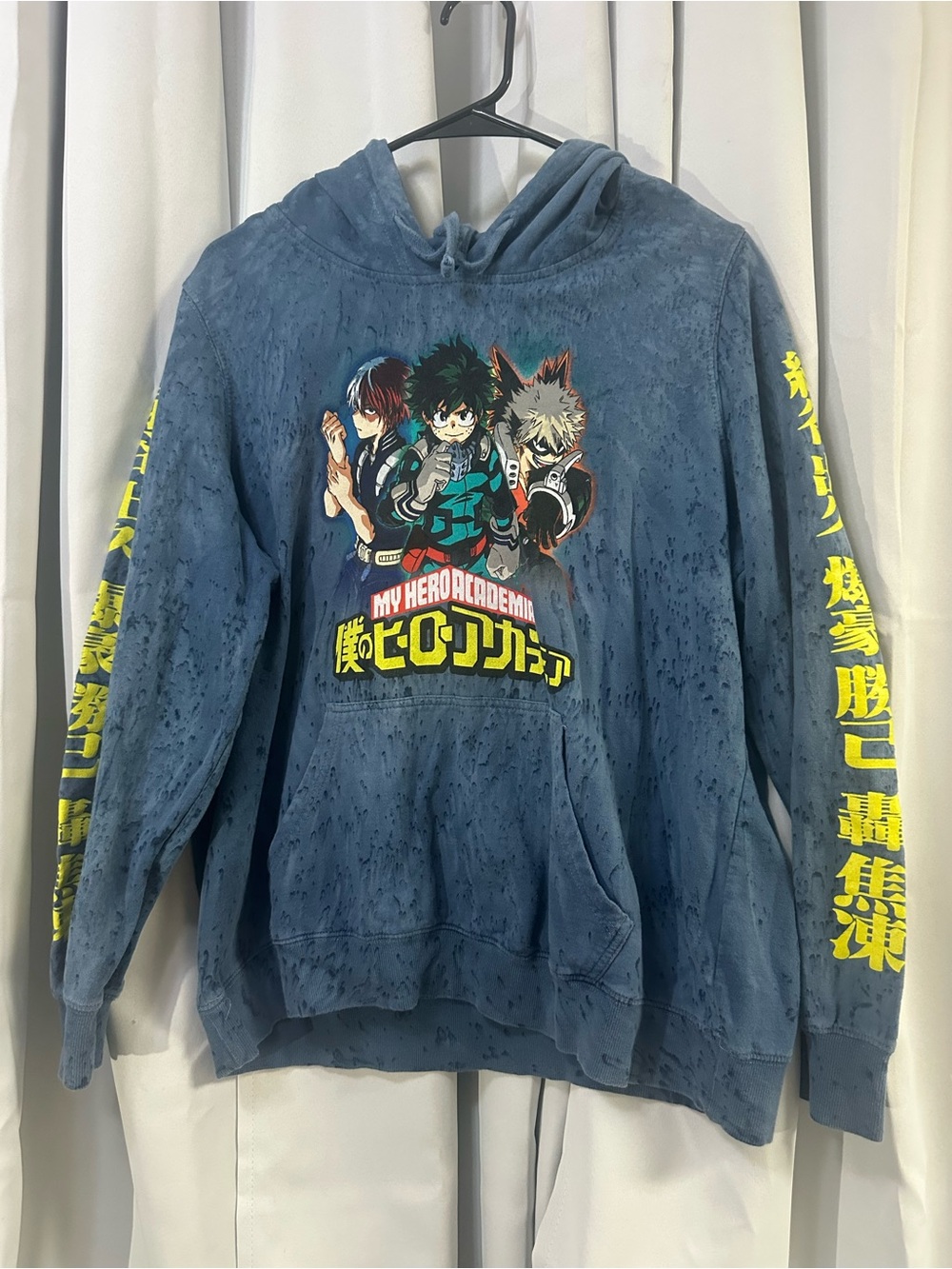 Blue My Hero Academia Kids Graphic Crewneck Hoodie